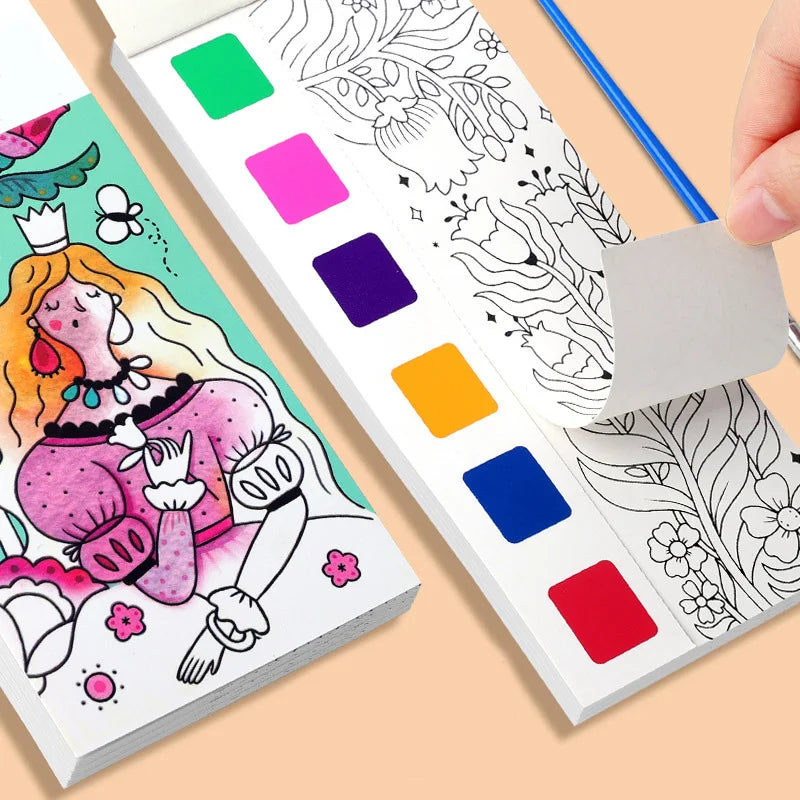 Livro de Colorir Infantil com Aquarela – 24 Páginas