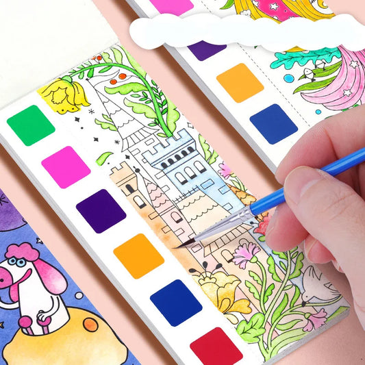 Livro de Colorir Infantil com Aquarela – 24 Páginas